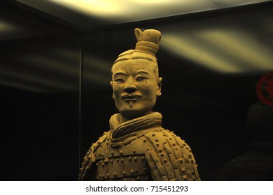 In December 2012, Close Up Terra Cotta Warrior Of Qin Dynasty In Xian, Shaanxi Province, China