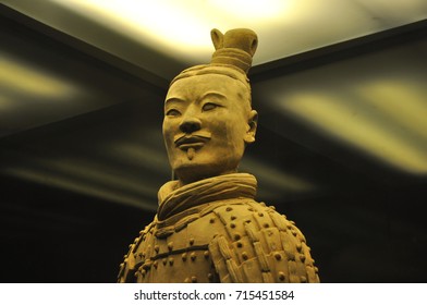 In December 2012, Close Up Terra Cotta Warrior Of Qin Dynasty In Xian, Shaanxi Province, China