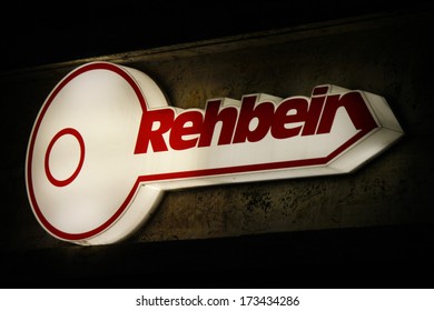 DECEMBER 2013 - BERLIN: the logo of the brand "Rehbein", Berlin.
