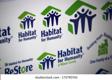 DECEMBER 2013 - BERLIN: the logo of the Non Governmental Organization "Habitat for Humanity".