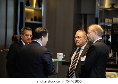 December 2016,Kuala Lumpur Malaysia.Group Of Businessman At Business Networking Event.Business Men Drink Coffee.