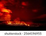 December 2024 Kīlauea eruption landscape view at night 