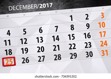 December 25 Calendar Stock Photo 734391352 Shutterstock