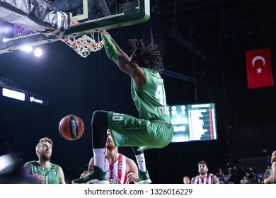 December 27, 2018/Istanbul,Turkey: Jeremy Evans During Darussafaka Tekfen Vs Olympiacos Bc During Euroleague 2018-19 Basketball Game At Volkswagen Arena.