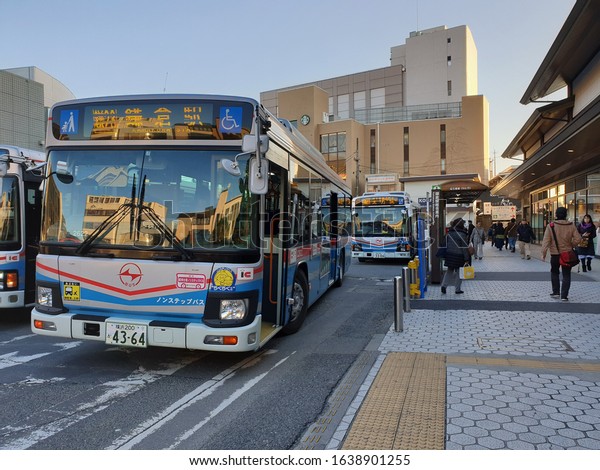 December 3rd 2019, Kamakura Japan: Bus stop in\
front of kamakura station, very convinience to take a bus to\
hokokuji temple.
