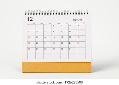 December Calendar 2021 On White Background