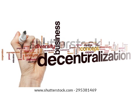Decentralization word cloud concept