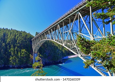 The Deception Pass Bridge Near Whidbey Island, Washington
