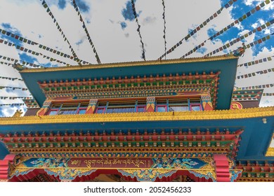 Dechen Choekhor Buddhist Monastry Kullu (Translation for non English text: Dechen Choekhor Buddhist Monastery, Kullu, Himachal Pradesh. Praise to the Jewel in the Lotus)
