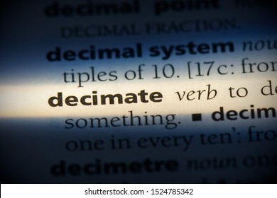 decimate word in a dictionary. decimate concept, definition. - Shutterstock ID 1524785342