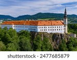 
Decin Castle, photo taken from a drone, Czech republic, Zámek Děčín z dronu