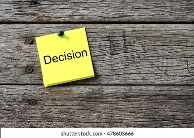 Decision Text Written On Sticky Note Stock Photo 478603666 