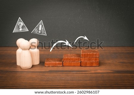Decision-Making Concept with Arrows, Blocks, and Question Marks.