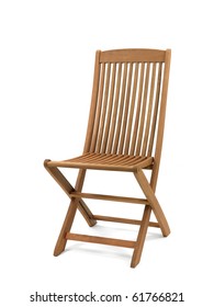 A Deck Chair Isolated Against A White Background