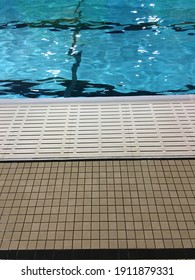 Deck Closeup Of Indoor Public Pool