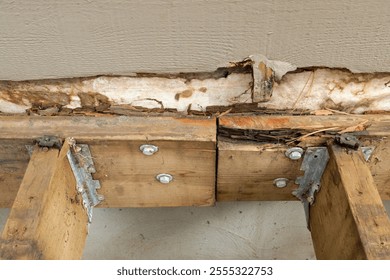 Deck Ledger Board Incorrectly Installed over Wood Siding has led to Extensive Dry Rot and Damage