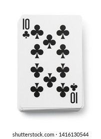 Deck of playing cards isolated on white
