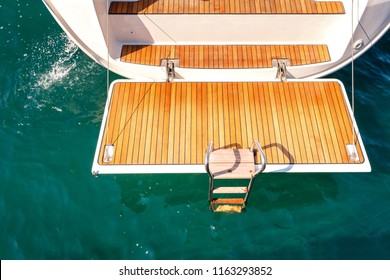 Deck Of Sailing Yacht From Teak