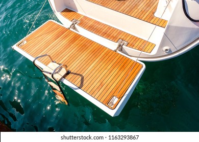 Deck Of Sailing Yacht From Teak