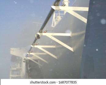 Deck Water Spray Test On Gas Carrier