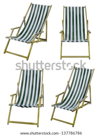 Deckchairs isolated on white with clipping path