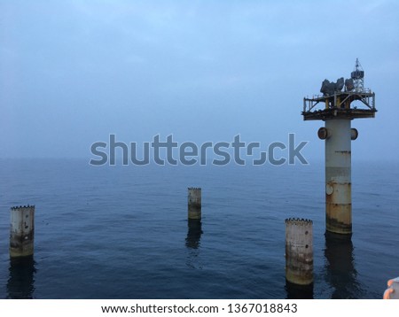 Decommissioned oil gas platform, North Sea