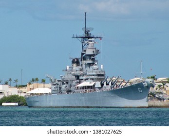 Decommissioned Uss Missouri Battleship Docked Port Stock Photo ...