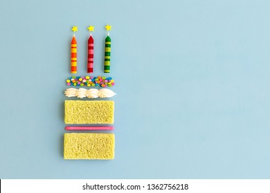 Deconstructed Birthday Cake Overhead View