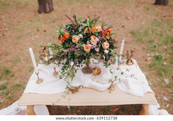 Decor Details Bridal Bouquet Composition Wedding Stock Photo