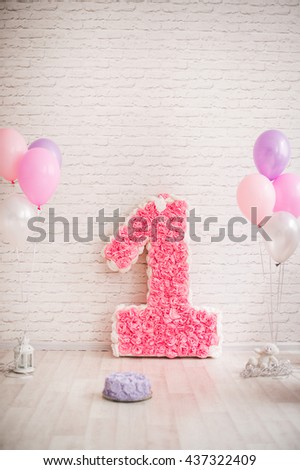 Decor First Birthday Number 1 Form Stock Photo Edit Now 437322409