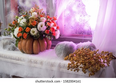 Decor Halloween Flowers And Candles