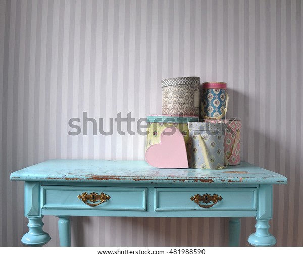 Decorate Colors Turquoise Desk Table Cute Stock Photo Edit Now