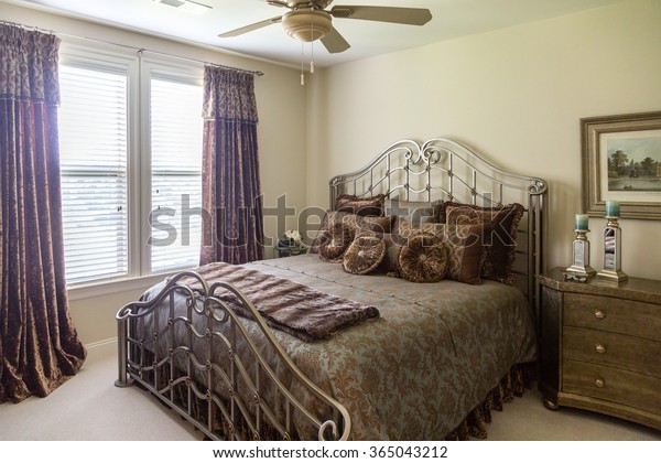 Decorated Bedroom Fancy Bed Coverings Stock Photo Edit Now