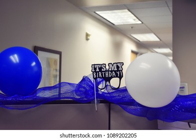 Decorated Birthday Cubicle In An Office