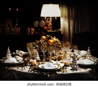 A Decorated Christmas Dining Table