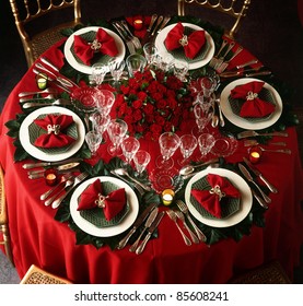 A Decorated Christmas Dining Table