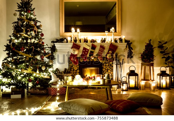 Decorated Christmas Tree House Stock Photo (Edit Now) 755873488