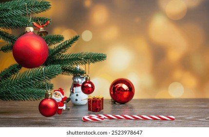 Decorated Christmas tree on blurred background. - Powered by Shutterstock