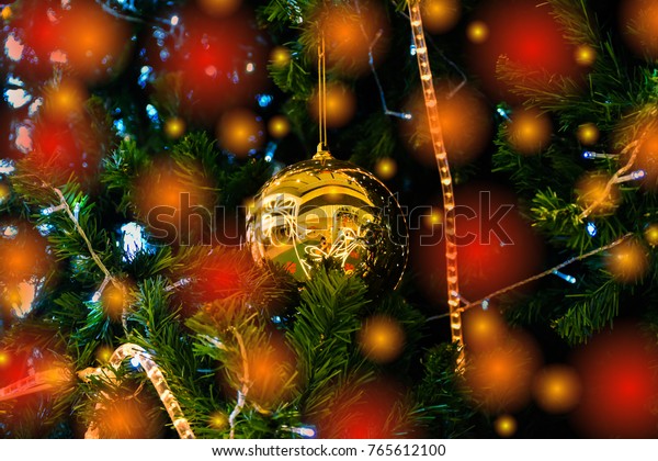 Download Decorated Christmas Tree On Blurred Bokeh Stock Photo Edit Now 765612100 Yellowimages Mockups