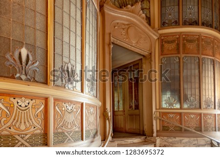 Decorated entrance of a Brussels residence