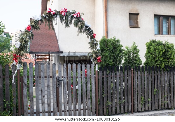Decorated Gate Wedding Day Decoration Flower Stock Photo Edit Now