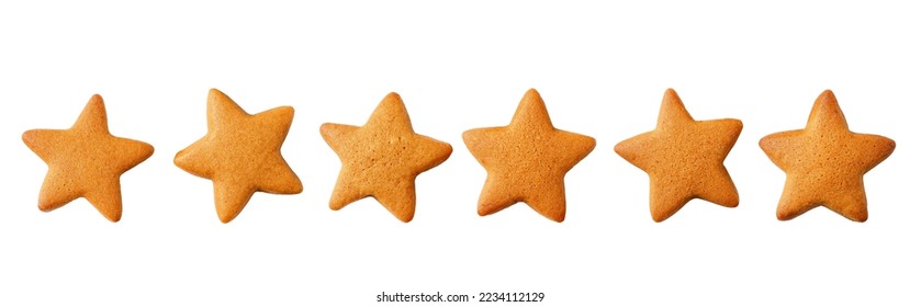 Decorated gingerbread stars isolated on white background - Powered by Shutterstock