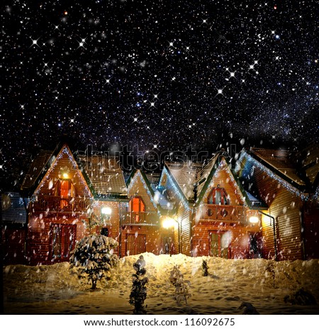 Decorated house with christmas lights