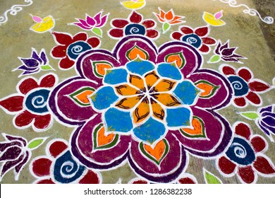 Decorated Kolam Front Tamil People Houses Stock Photo 1286382157 ...