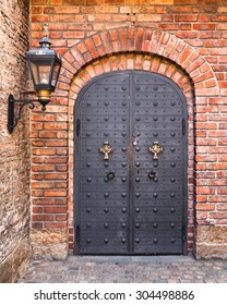 Decorated Metal Door At Akershus Fort In Oslo, Norway.