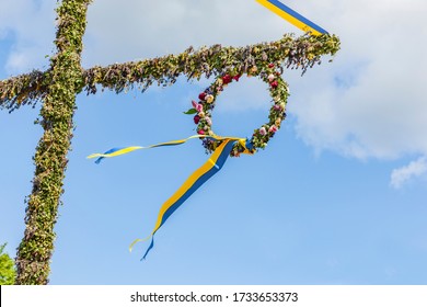 Decorated Midsummer Tree In Sweden