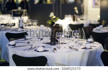 Decorated Table On Gala Dinner Party Stock Photo (Edit Now ...