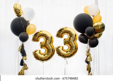 Decoration for 33 years birthday, anniversary - Shutterstock ID 675748483