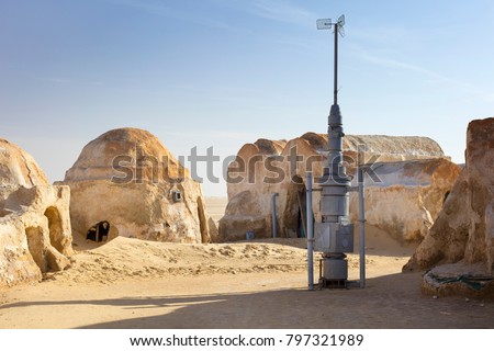 decoration building for star wars movie in desert in Tunisia