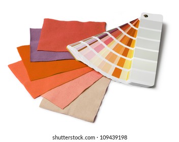 Decoration designer warm color and fabric swatch samples